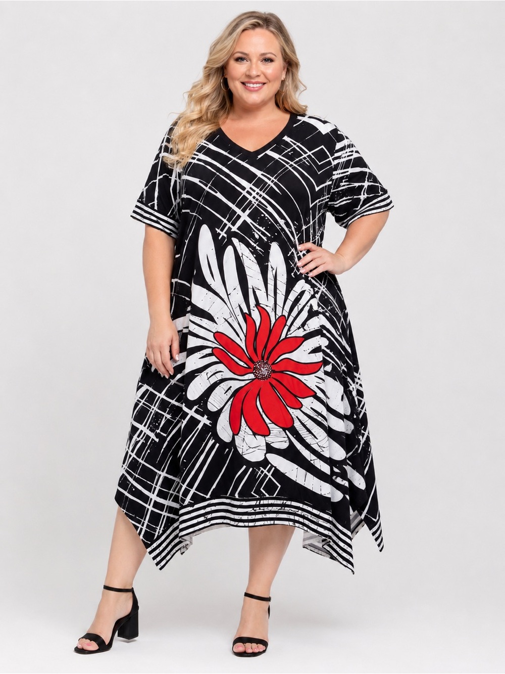 M’De Pompadour Boho Maxi Dress XL‎ 1X Turkish Kaftan Floral Pocket Dress